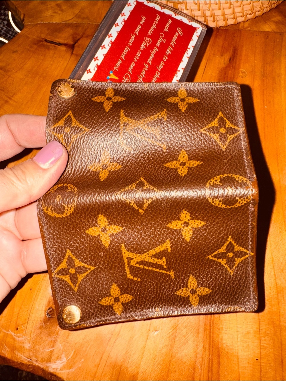 monogram Porte-Cartes Credit Pression wallet card holder vintage - Picture 11 of 15
